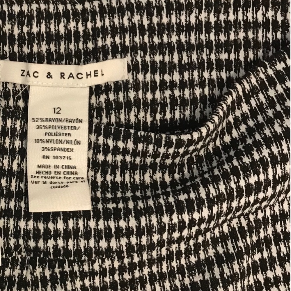 Zac & Rachel Black & White Houndstooth Slim Pants 12 - Picture 2 of 7